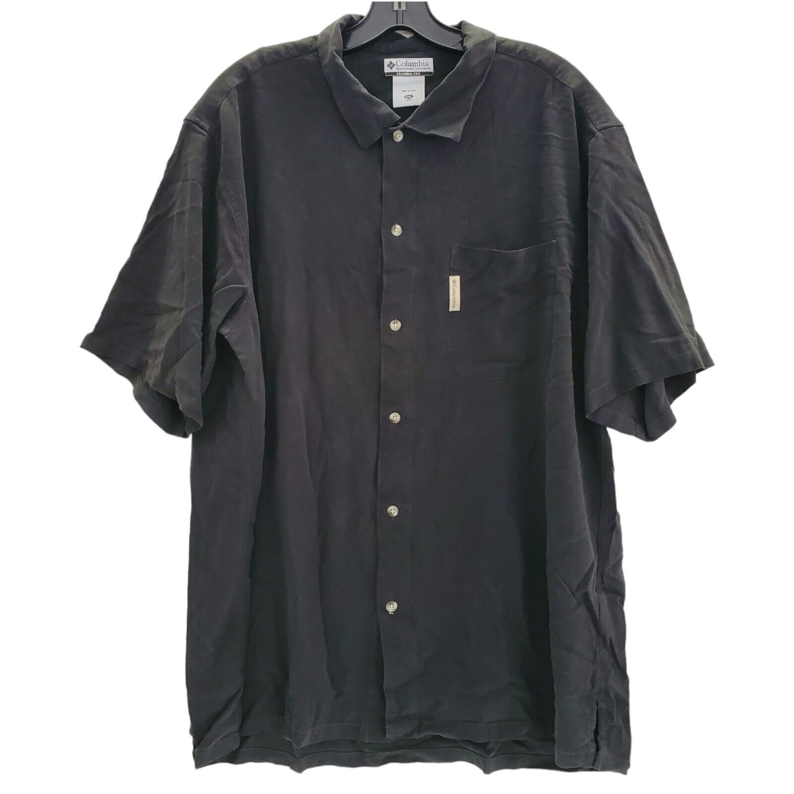 Vtg Columbia Shirt Mens Xxl Black The Full Boat Embroidered Poker Hawaiian Silk